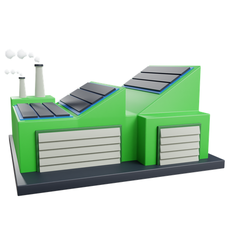 Fábrica ecológica  3D Icon