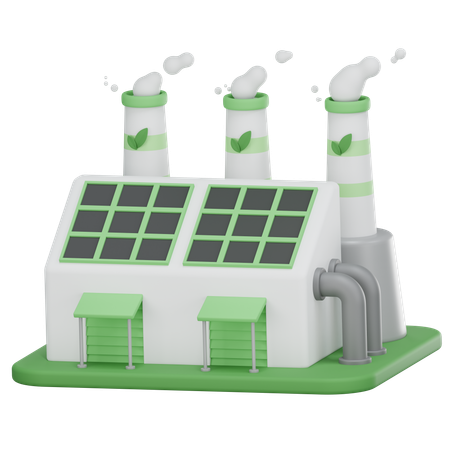 Fábrica ecológica  3D Icon