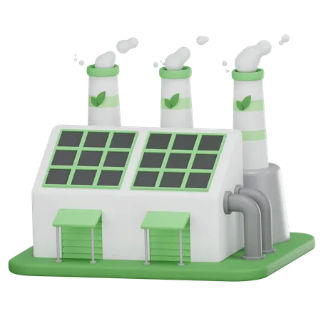 Fábrica ecológica  3D Icon