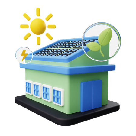 Fábrica ecológica  3D Icon