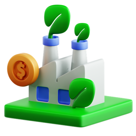 Fábrica ecológica  3D Icon