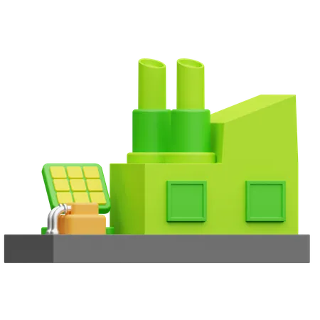 Fábrica ecológica  3D Icon