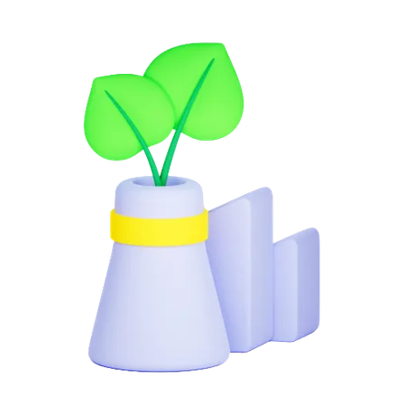 Fábrica ecológica  3D Icon