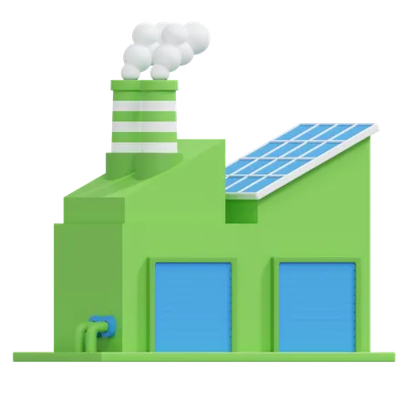 Eco Factory 3 D Icon Environment Friendly Illustration 3D Icon