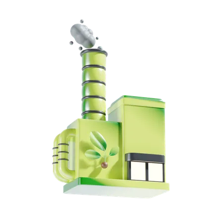 Eco Factory 3 D Icon Illustration 3D Icon