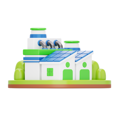 Eco Factory  3D Icon