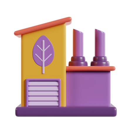 Eco Factory  3D Icon