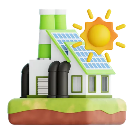 Eco Factory  3D Icon