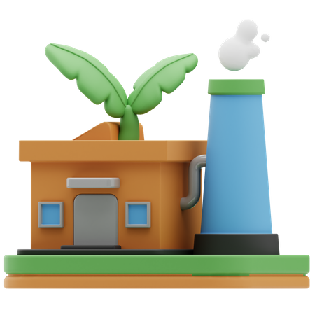 Eco Factory  3D Icon