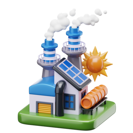 Eco Factory  3D Icon