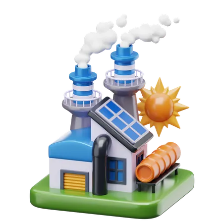 Eco Factory  3D Icon