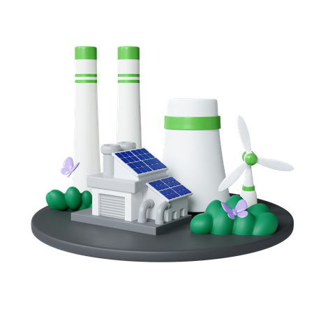 Eco Factory  3D Icon
