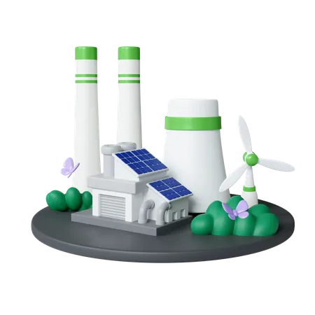 Eco Factory  3D Icon