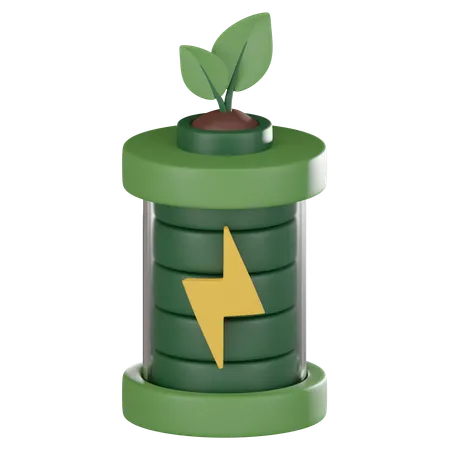 Featuring Eco Friendly Battery Icon Powerful Symbol Of Sustainable Energy Perfect For Environmental Concepts And Technology Designs 3 D Render Illustration 3D Icon