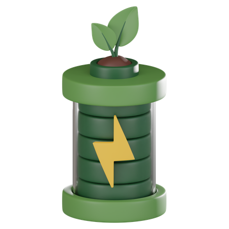 Eco Friendly Battery  3D Icon