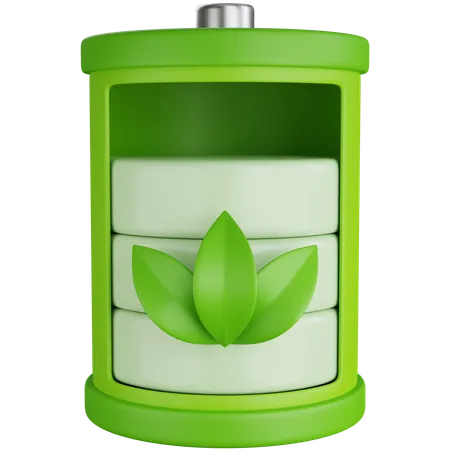 3 D Icon Illustration Eco Friendly Battery 3D Icon