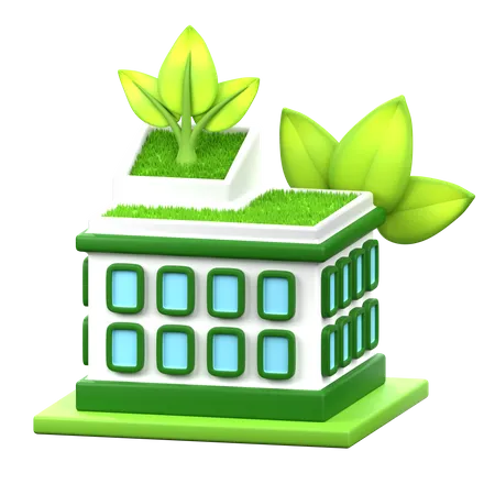 Eco-Friendly Building  3D Icon