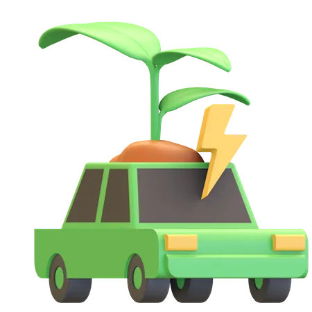 Eco friendly car 3D Illustration