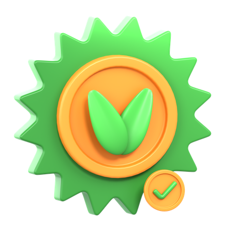 Eco-Friendly Certification  3D Icon