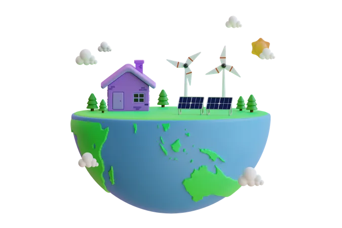 Eco Friendly Earth 3D Icon