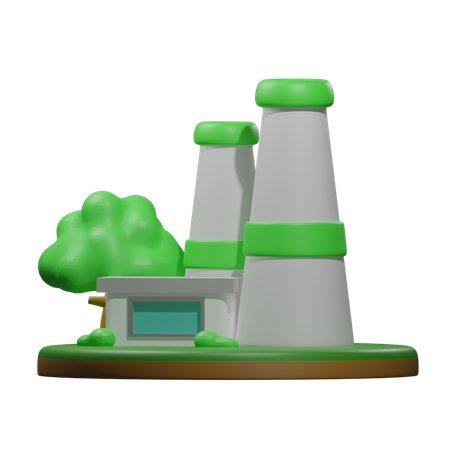 Eco Friendly Factory  3D Icon