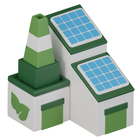 Eco Friendly Factory  3D Icon