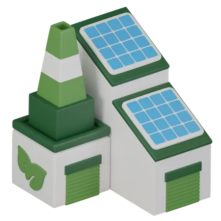 Eco Friendly Factory  3D Icon