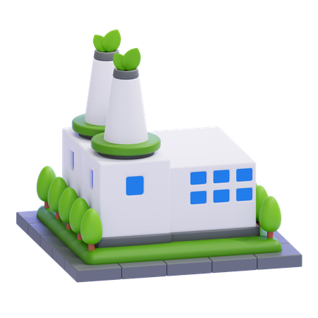 Eco-Friendly Factory  3D Icon