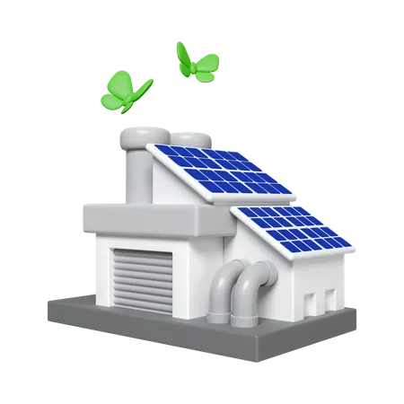 Eco Friendly Factory  3D Icon