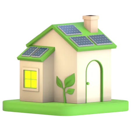 Eco-friendly Home  3D Icon