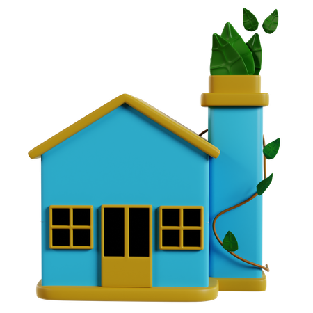 Eco Friendly Home An Illustration  3D Icon