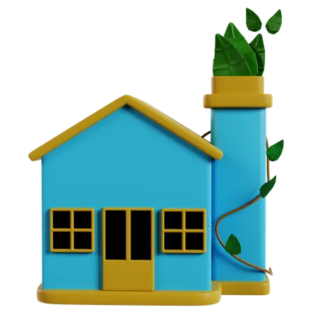 Eco Friendly Home An Illustration  3D Icon