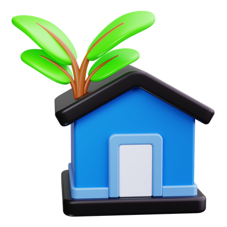 Eco Friendly House  3D Icon