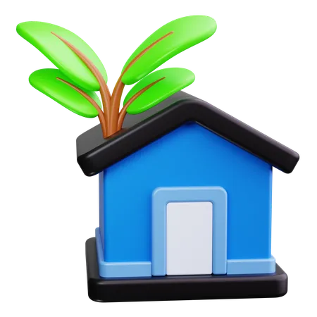 Eco Friendly House  3D Icon