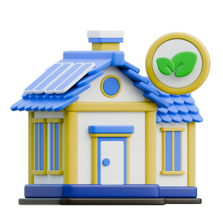 Eco Friendly House  3D Icon