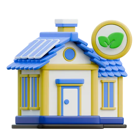 Eco Friendly House  3D Icon