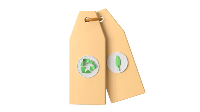Eco Friendly Tags  3D Icon