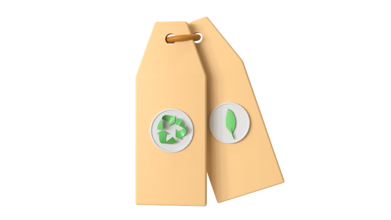 Eco Friendly Tags  3D Icon