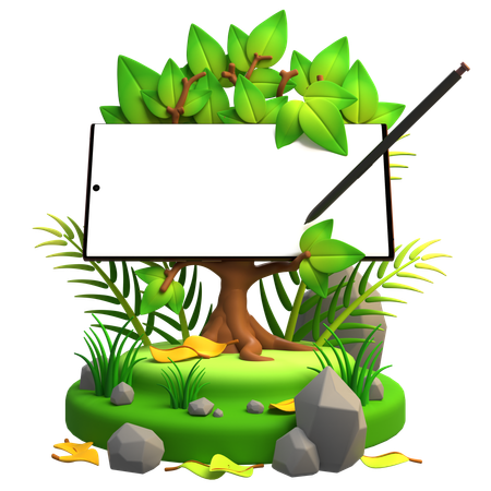 Eco Green Mobile Mockup  3D Illustration