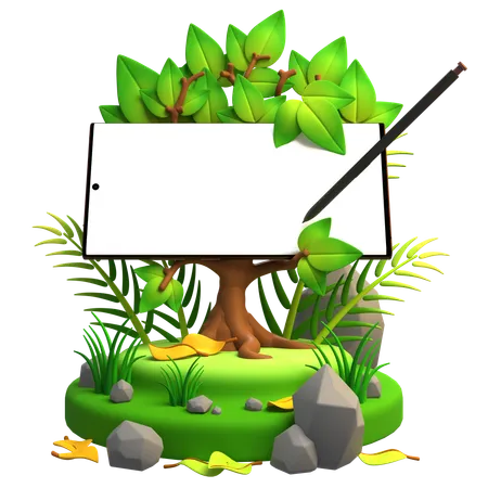 Eco Green Mobile Mockup  3D Illustration