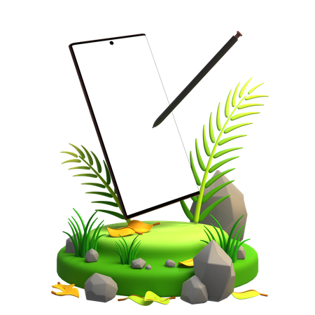 Eco Green phone mockup  3D Illustration