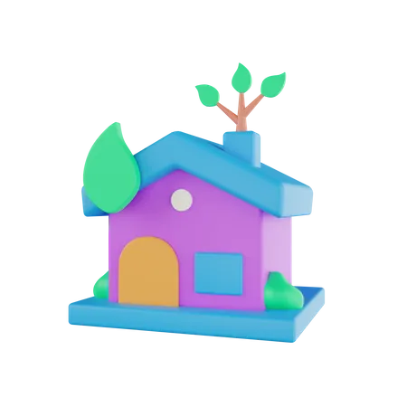 Hogar ecológico  3D Icon