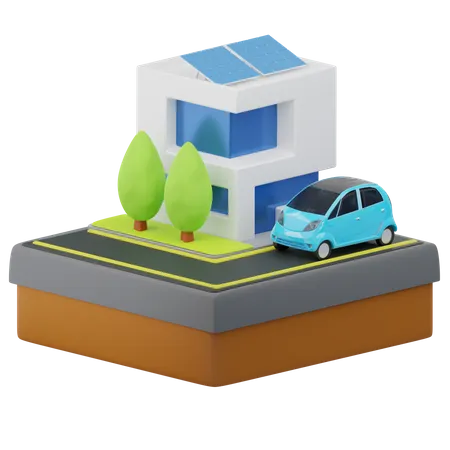 Hogar ecológico  3D Illustration