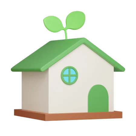 Eco Friendly House With Green Roof Concept Eco Global Warming Icons 3 D Illustration 3D Icon