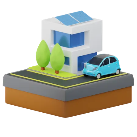 Eco Home  3D Illustration