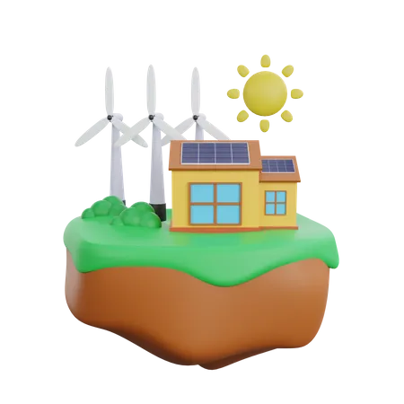 3 D Ecology Green Energy Icon 3D Icon