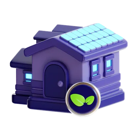 3 D Rendering Eco House Icon 3D Icon