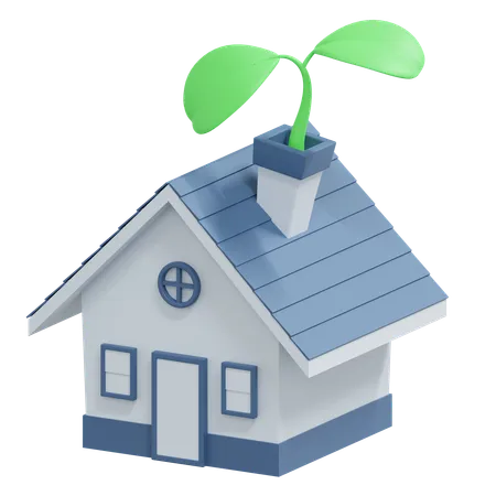 Eco House Real Estate 3 D Icon Illustration 3D Icon