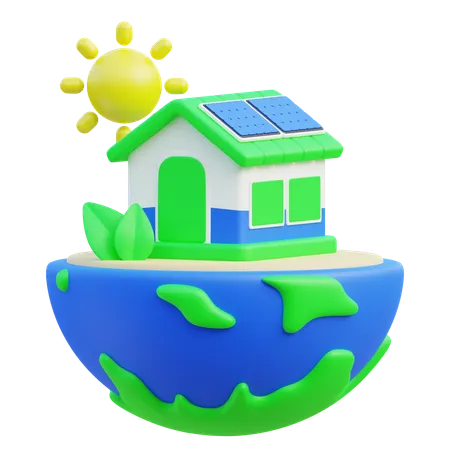 Eco House  3D Icon