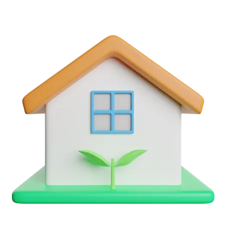 Eco House Green 3D Icon